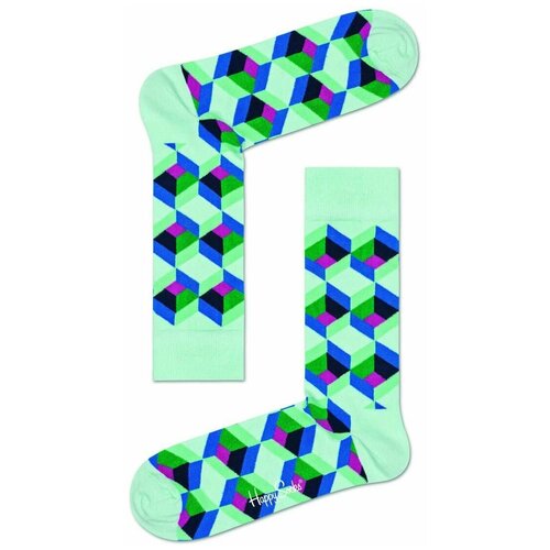 Мятные носки унисекс с цветными зигзагами Optic Square Sock, мятный, 29