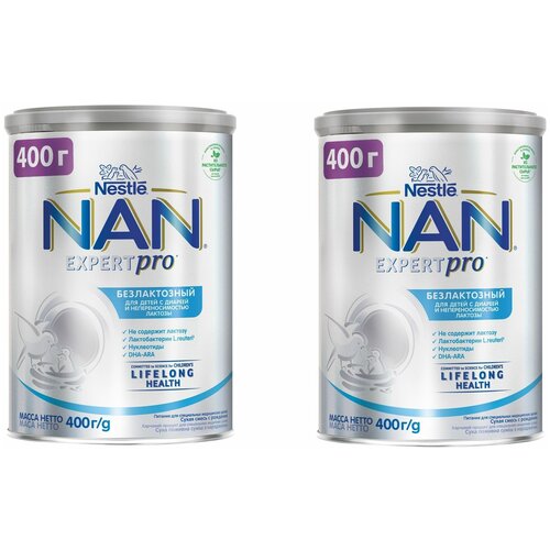 Смесь Nestle NAN ExpertPro безлактозный для детей с диареей и неперосимостью лактозы, с рождения, 400 г 2 шт