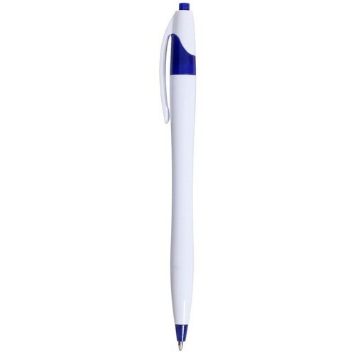 Ручка шариковая автоматическая, 0.5 мм, стержень синий, белый корпус(12 шт.)
