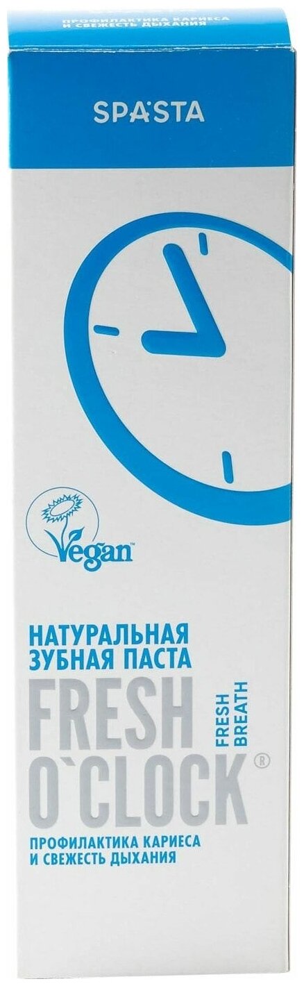 Зубная паста Spasta Fresh Oclock Профилактика кариеса и свежесть дыхания 90мл - фото №2