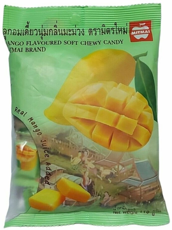 Тайские жевательные конфеты со вкусом манго MITMAI 110гр.