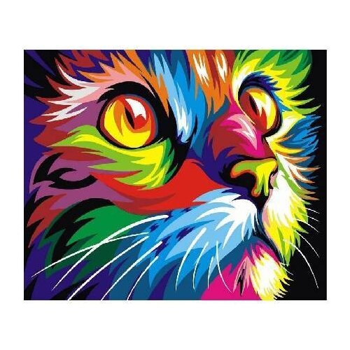 Paintboy Картина по номерам GX 4228 Радужный кот (Ваю Ромдони), 40 x 50 см