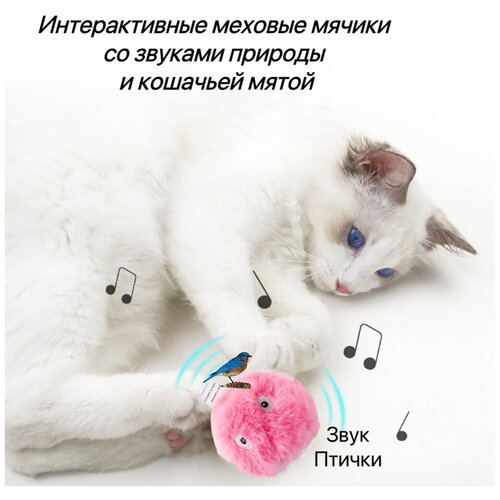 Игрушки для кошек, интерактивный мячик со звуком и кошачьей мяты для кошек