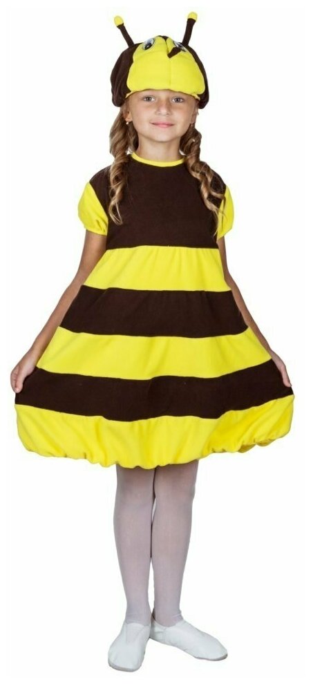 Костюм карнавальный "Пчела" с шапочкой, платьем и крыльями рост 110-122 см