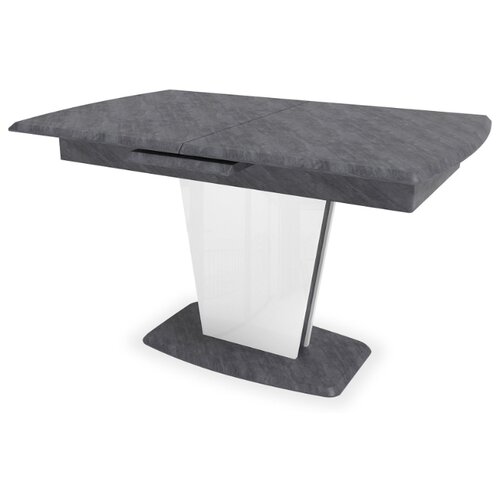 фото Стол кухонный stolline шарли, раскладной, дхш: 125 х 80 см, длина в разложенном виде: 155 см, белый/бетон