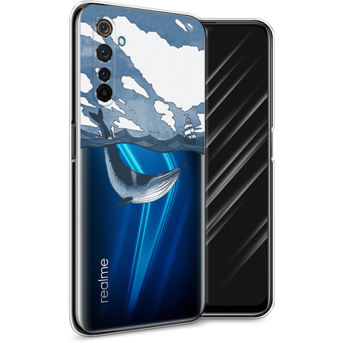 Силиконовый чехол на Realme 6 Pro / Реалми 6 Про Большой кит, прозрачный силиконовый чехол на realme 6 pro реалми 6 про прозрачный