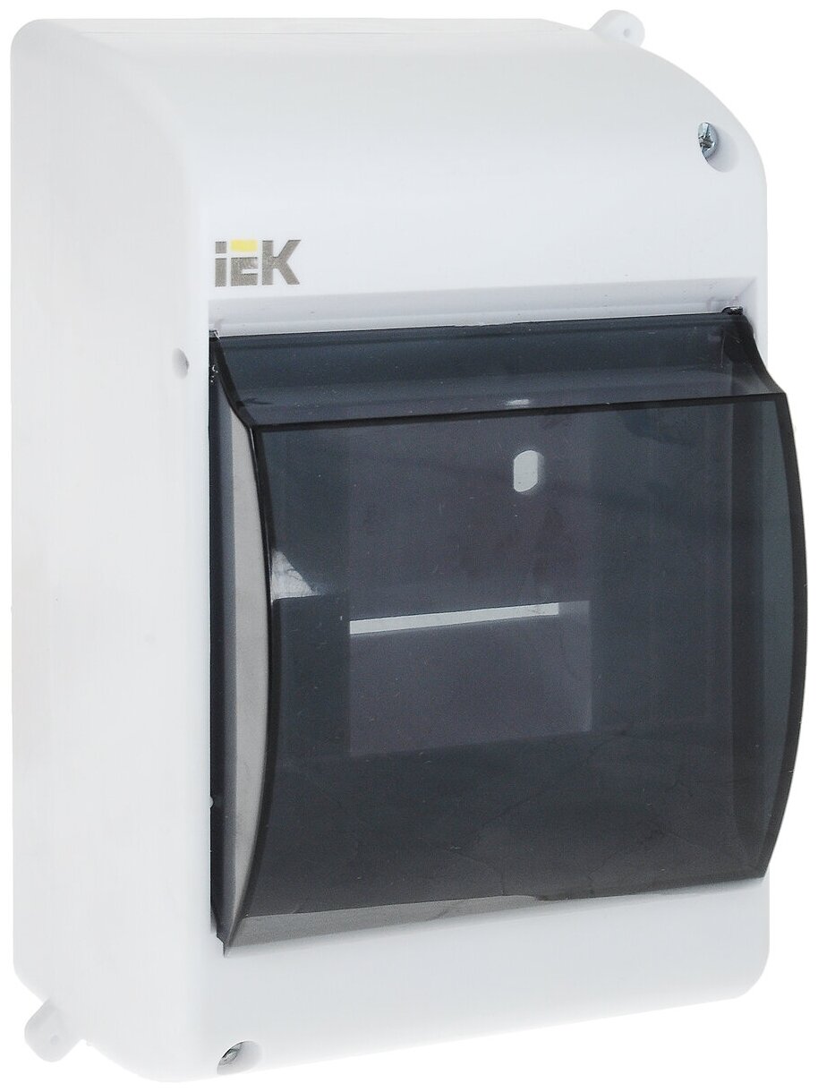 Щит распределительный навесной ЩРн-П-4 IP30 пластиковый белый прозрачная дверь КМПн 2/4 - фотография № 2