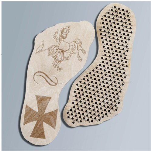 фото Доска для йоги садху с гвоздями в форме стопы рыцарь - 3447 wood art