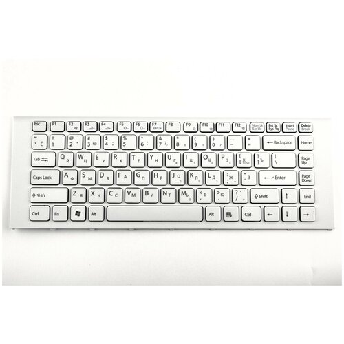Клавиатура для ноутбука Sony VPC-EA Белая с рамкой Pn V081678F V081678FS1 550102L13-203-G 1759₽