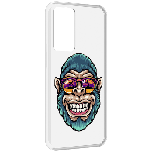 Чехол MyPads обезьяна улыбается для OPPO Reno 8 Lite задняя-панель-накладка-бампер чехол mypads обезьяна в очках для oppo reno 8 lite задняя панель накладка бампер