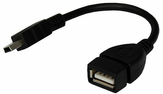 USB кабель OTG mini USB на USB Rexant 18-1181 шнур 0.15 м черны (10 штук)