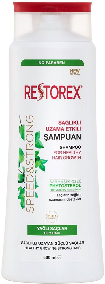 Restorex Шампунь для роста здоровых волос, для жирных волос, с фитостеролом, 500 мл
