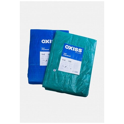 Тент 5м х 6м тарпаулин Oxiss TARP-120 г/м2 универсальный полимерный влагозащитный c люверсами