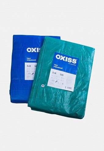 Тент 5м х 6м тарпаулин Oxiss TARP-120 г/м2 универсальный полимерный влагозащитный c люверсами