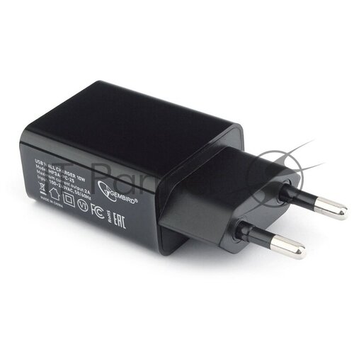 Адаптер питания Cablexpert MP3A-PC-25 100/220V - 5V USB 1 порт, 2A, черный сетевая зарядка type c кабель cablexpert mp3a pc 37