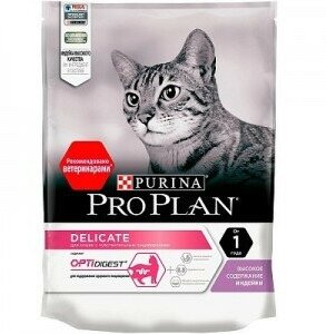 Purina Pro Plan Delicate сухой корм для кошек с чувствительным пищеварением и привередливых к еде с ягненком - 3 кг