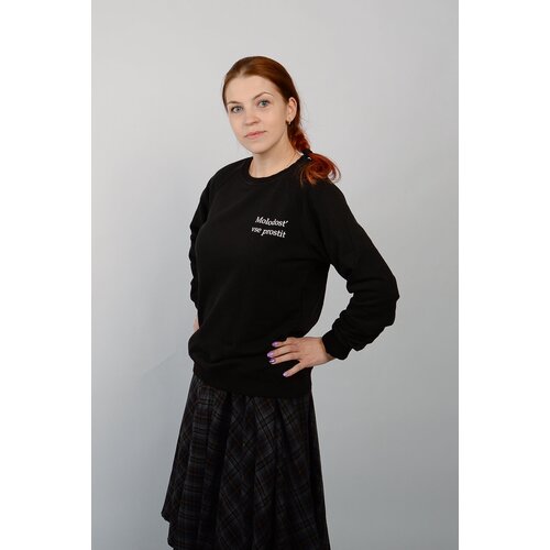 Одежда Добро Свитшот Молодость женский цвет чёрный размер XS