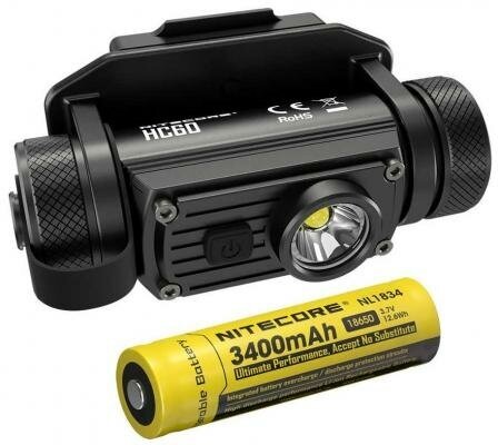 Налобный фонарь Nitecore HC60M черный - фото №6