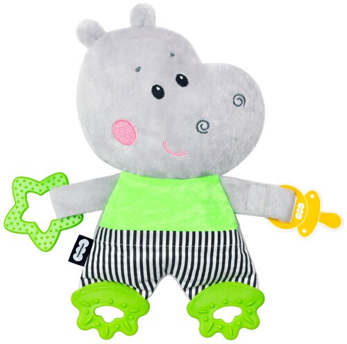 Подвесная игрушка Мякиши Бегемотик Димочка (725) серый/зеленый
