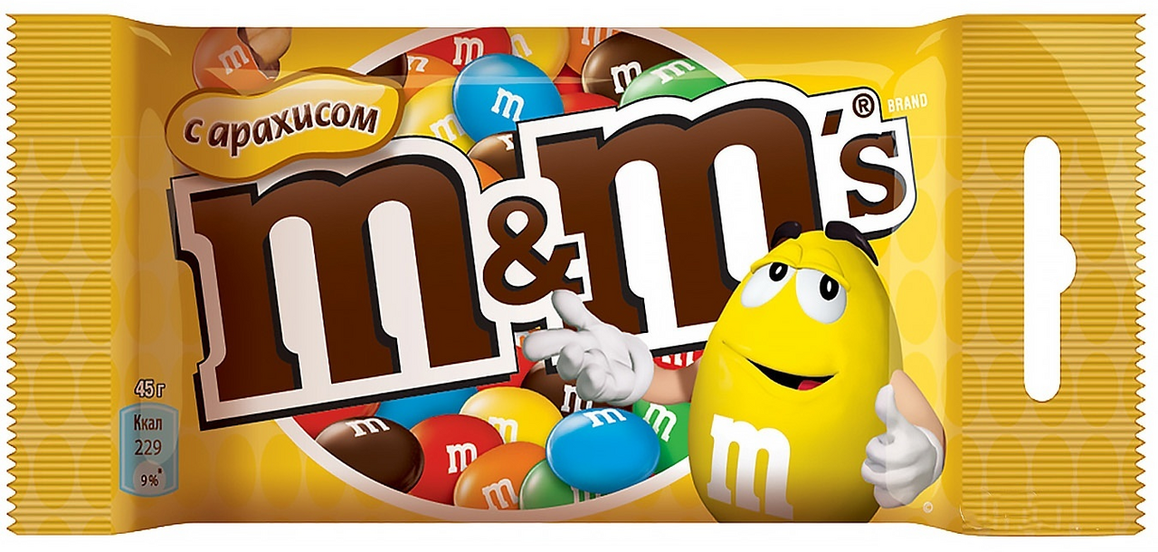 M&M's драже с арахисом и молочным шоколадом, 45 г, 32 уп. - фотография № 9