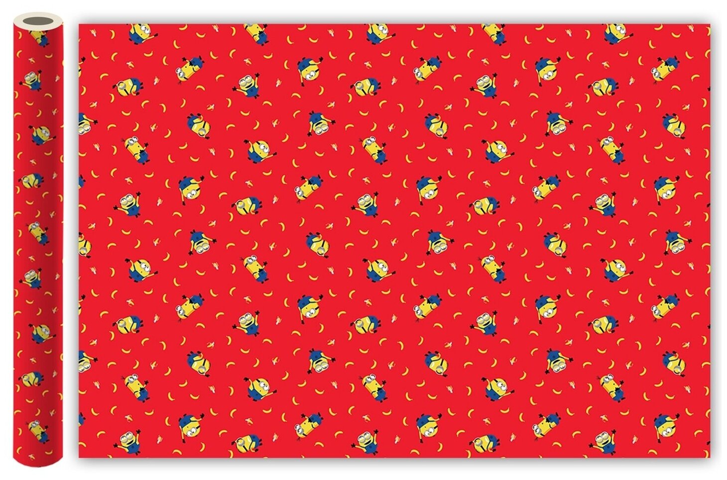 Упаковочная бумага ND Play Minions 2, красная, 700х1000 мм, 2 шт, в рулоне, рисованные (287115)