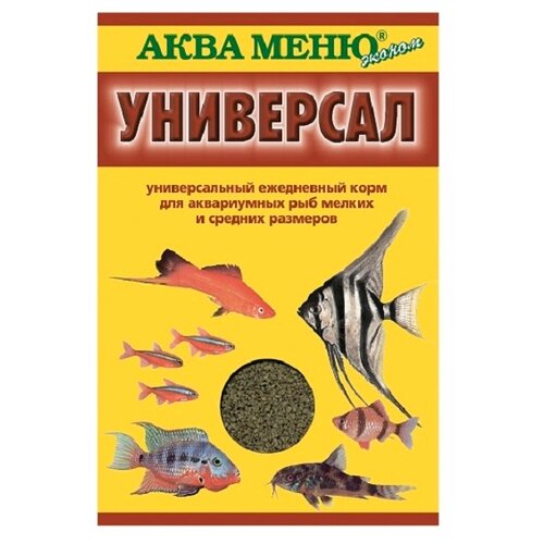 корм аква меню с растительными добавками aquamenu фитогран 600 мл гранулы для мелких и средних аквариумных рыб Сухой корм для рыб Aquamenu Универсал, 35 мл, 30 г