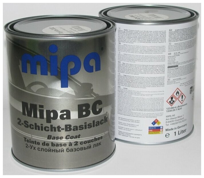 MIPA BC 2-Schicht-Basislack краска базовая SUPER BLACK черная база 1л