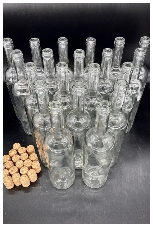 Бутылки винные прозрачные 0,75 л комплект 20 штук с пробками - фотография № 6
