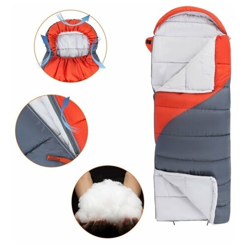 Спальный мешок одеяло KingCamp 3211 VALLEY 330 -4C (оранжевый / левый)