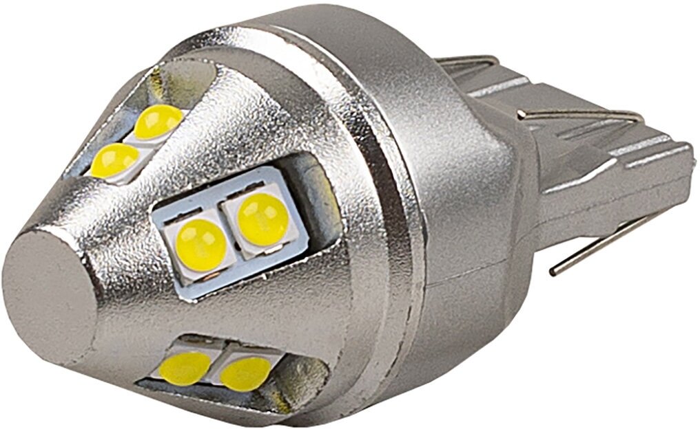 Автолампа диод T20(W21/5W) 12/24V 10 SMD диодов 2-конт (биполярная) Белая SKYWAY (в компл. 2 шт.), S08202096