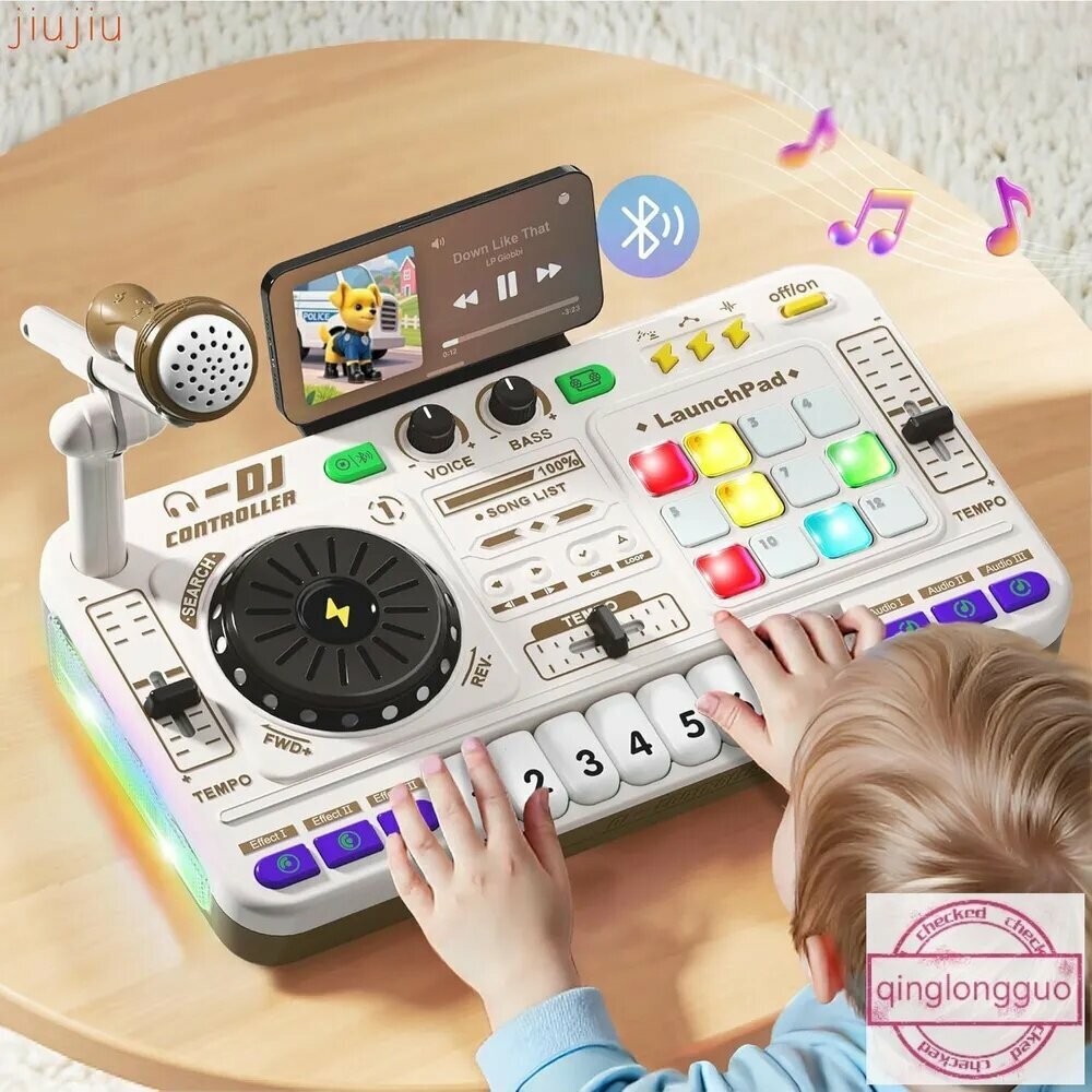 IPlay, детская игрушка для миксера DJ iLearn, музыкальный набор диджея с клавиатурой и микрофоном для развития чувства