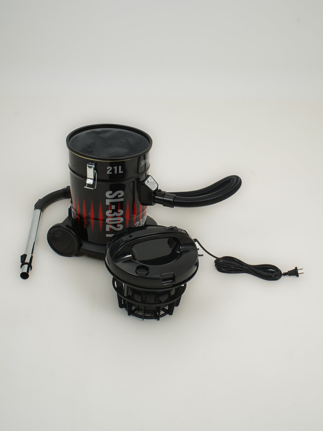 Барабанный пылесос SL-3025 2600 Вт, гофрированный - Черный