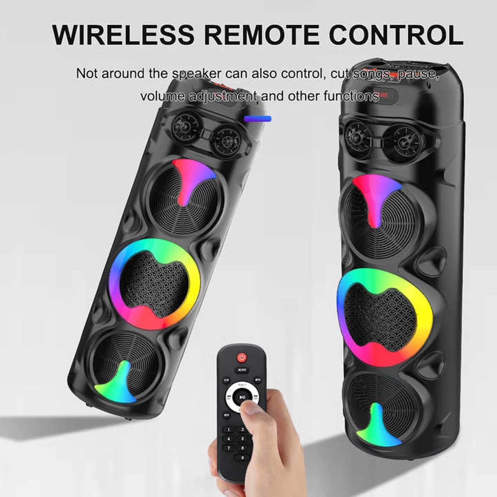Караоке-колонка с беспроводным микрофоном, Bluetooth, RGB-подсветка, 90 см x 30 см