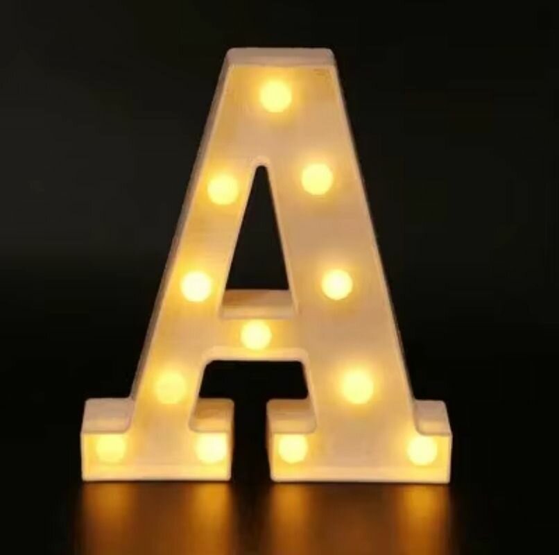Большой светящийся знак любви, алфавитная LED-декорация A-Z ,22 см