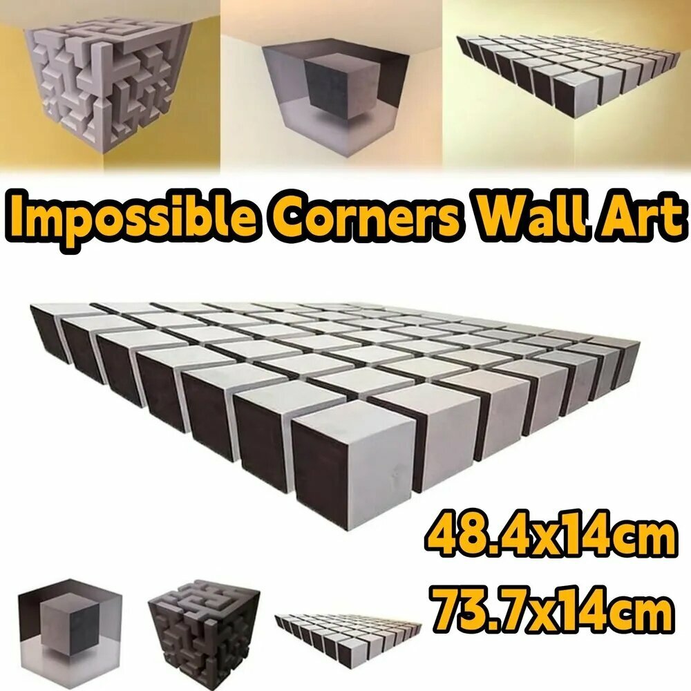 3D наклейка для стен кубик, объемный декор интерьера