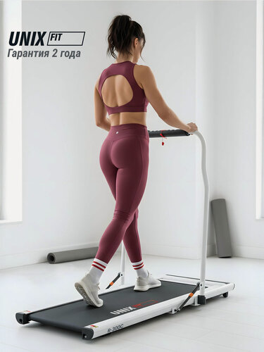 Изображение товара Беговая дорожка Unix Fit R-300C с поручнем, беговое полотно 120x46 см, 6 плоских эластомеров UNIXFIT, для дома