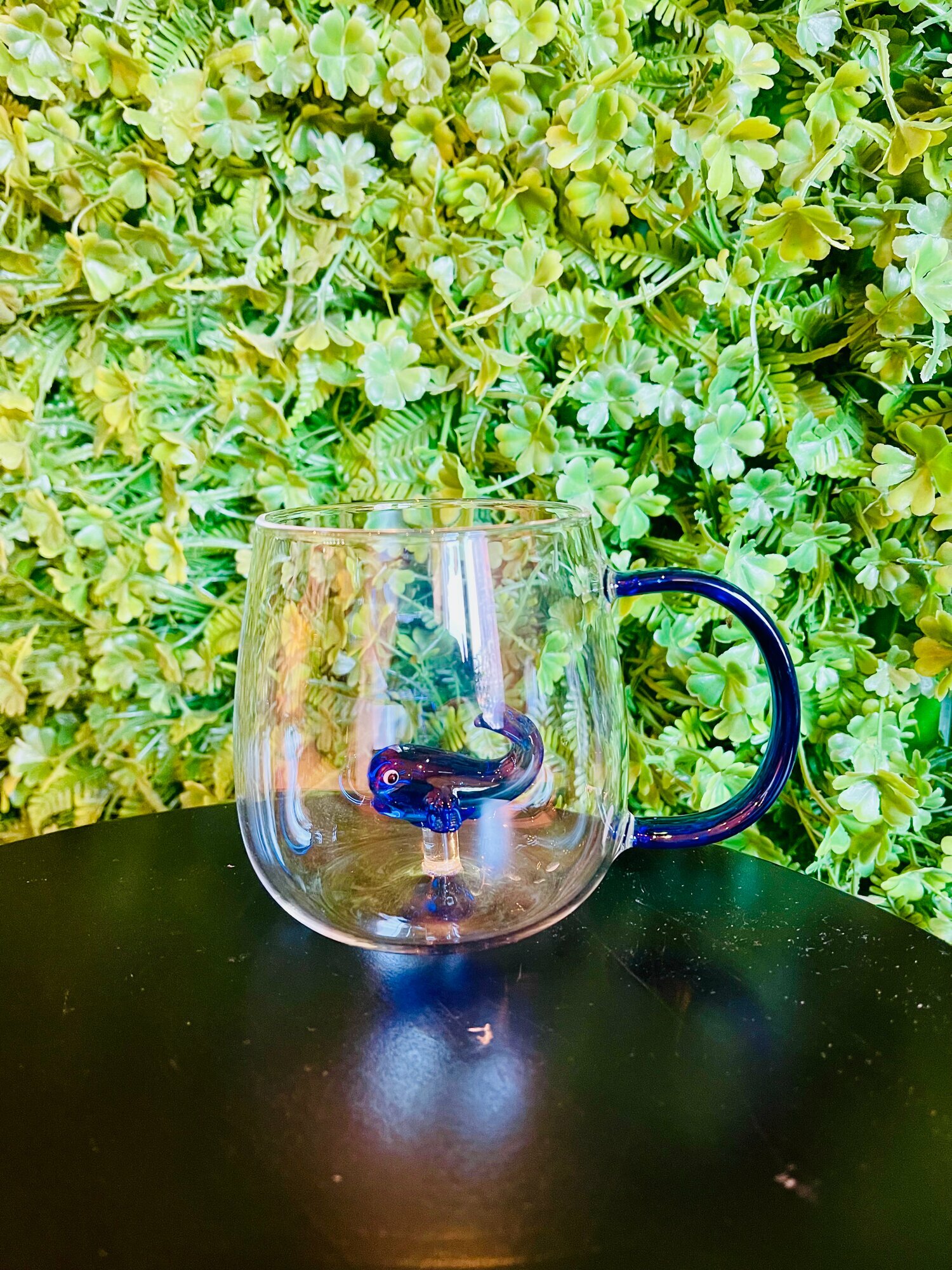 Кружка стеклянная, объем 200 мл, бесцветная с рисунком Кит, 1 шт.