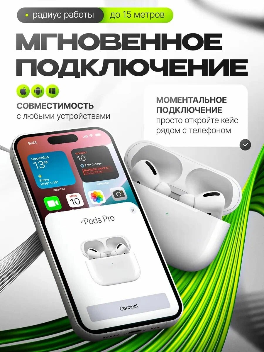 Наушники беспроводные IDDQD A.Pods PRO 2, чехол, блок, до 30 ч, IPX4, белые — фото 15