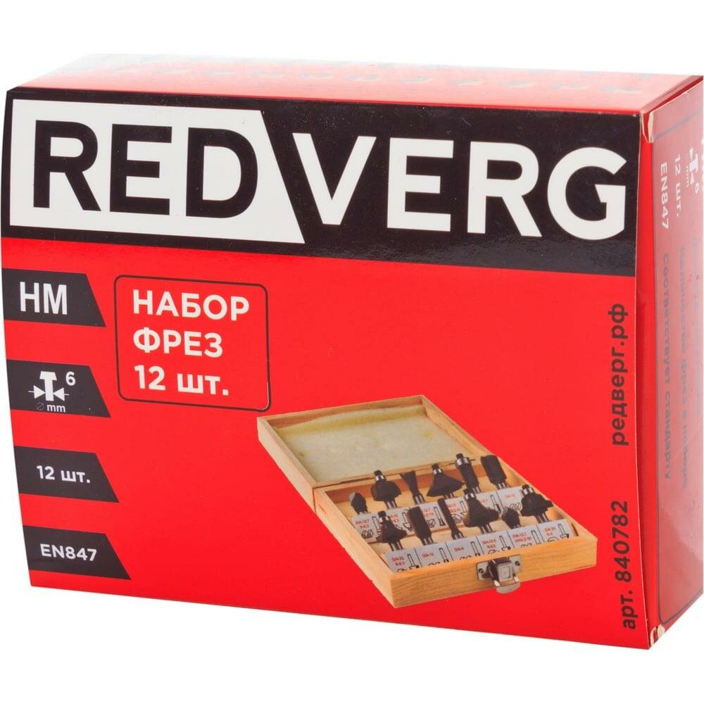 Набор фрез 6 мм (12 шт) (840782) REDVERG 6677482