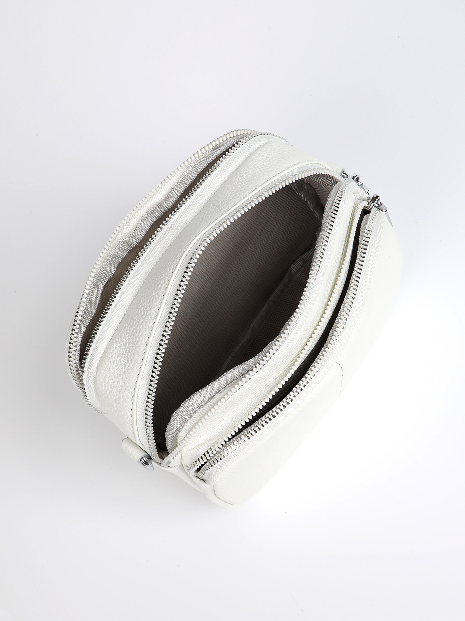 Сумка кросс-боди TERVOLINA, фактура зернистая, белый — фото 1