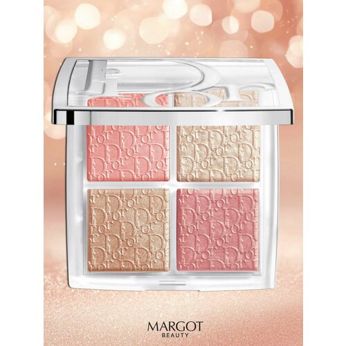 фото Палетка хайлайтеров dior backstage glow face palette, цвет 003 pearly peach glow, оригинал