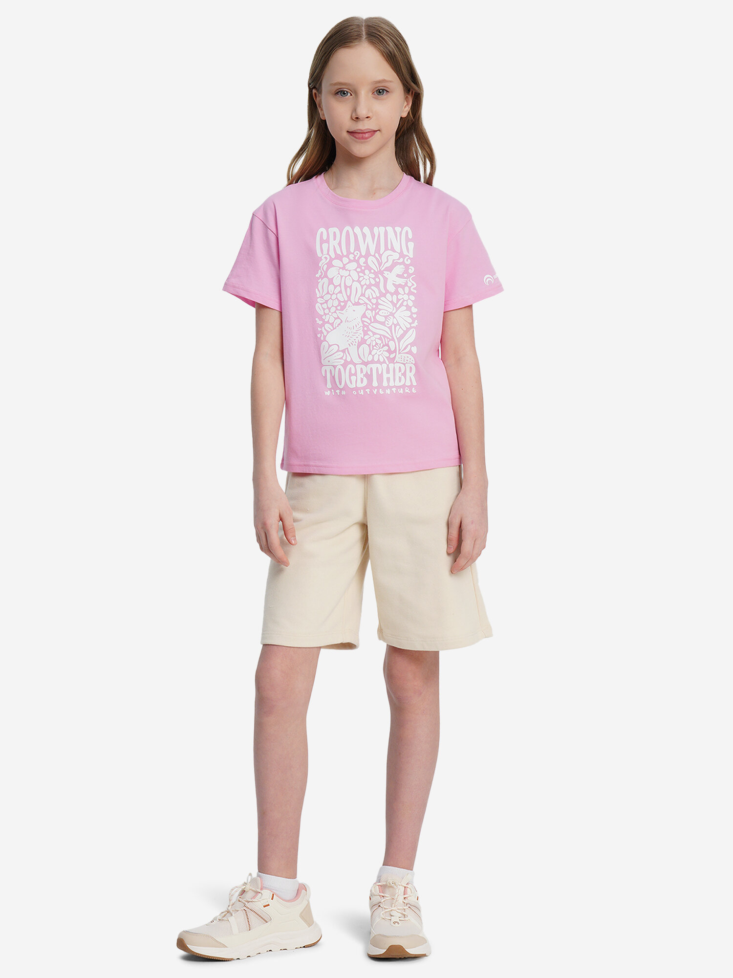 Футболка OUTVENTURE, размер 158-164, розовый — фото 1