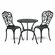 Комплект Romance (стол +2 стула) алюминиевый сплав, черный