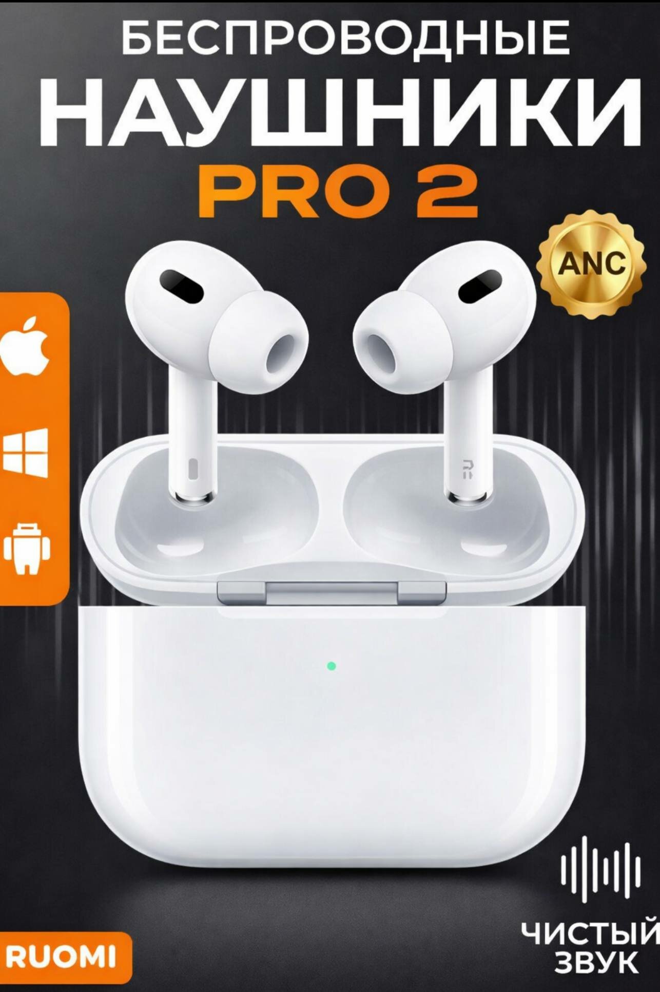 Apple AirPods Pro 2 — активное шумоподавление (ANC), Bluetooth-наушники