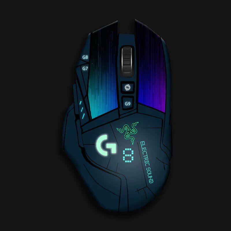 Logitech G502 Hero наклейка для мыши - Зеленая, поглощающая пот, полное покрытие