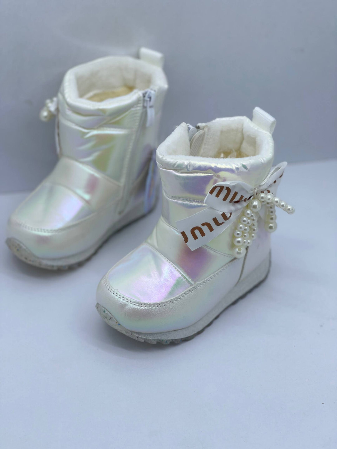 Сапоги  Ботинки, размер 23, бежевый — фото 1