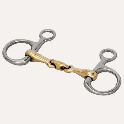 Изображение товара Decathlon Вуздечка Баучера START анатомическая соединительная, щеки, полные двойные сломанные - 125 мм