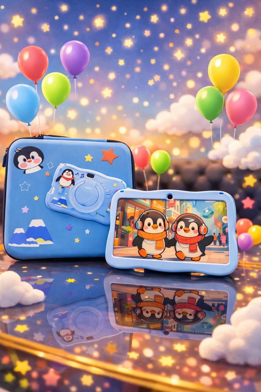 Детский планшет NODIZZ NPad 712, 7 дюймов, Android 14, 128ГБ, противоударный, светло-синий