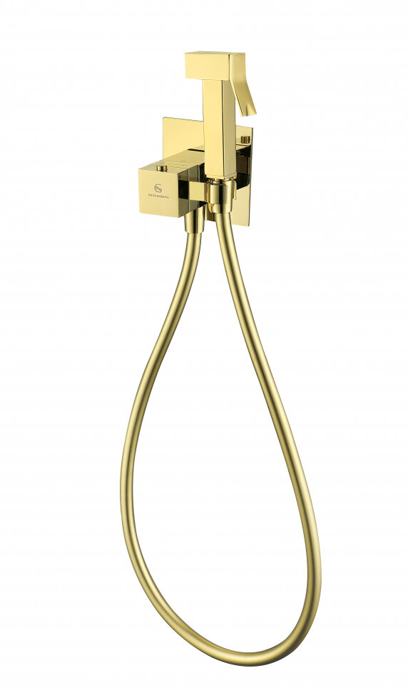 Гигиенический душ со смесителем GROCENBERG GB008 с термостатом Золото глянец