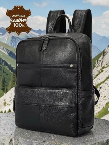 Изображение товара Рюкзак городской из натуральной кожи CAPRI для мужчин и женщин, кожаный, чёрный